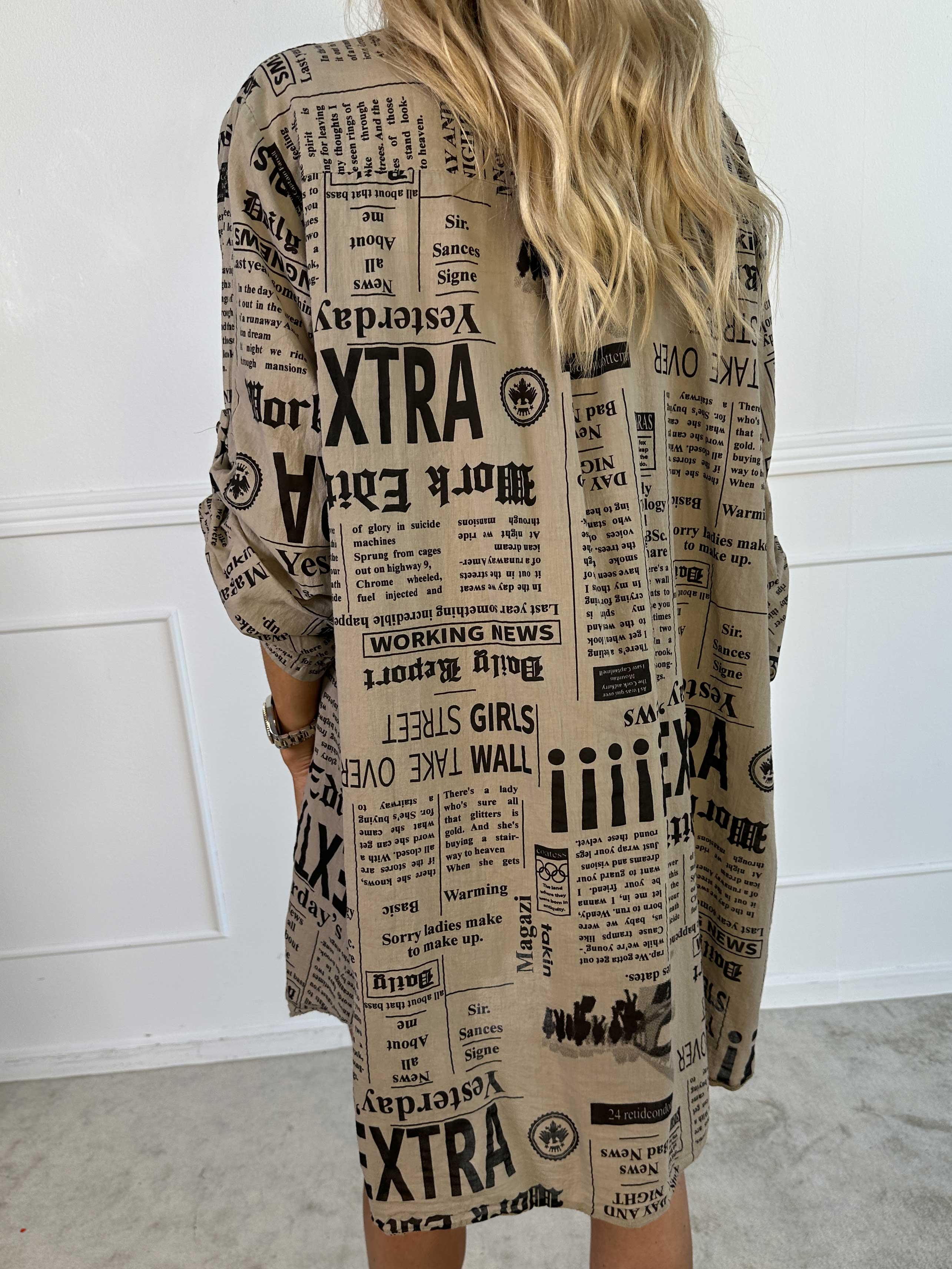 Celestine - Bomullsskjorta med tryck och fickor